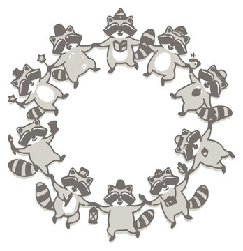 Playful whimsical vector illustration of a chain of carto set with simple line art design featuring sketches, drawings, vector graphics with minimalist and simple illustrations