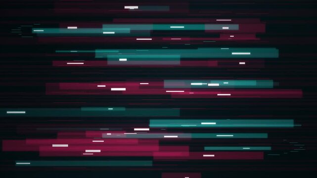 Abstract digital glitch art with colorful horizontal distorted lines pattern design