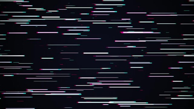 Abstract colorful digital glitch lines on transparent background design element