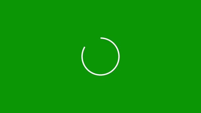 Abstract loading circles animate on green screen backgrounds with motion graphics elements