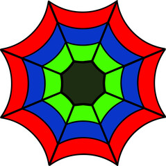 Colorful Cartoon Spider Web Vector Illustration Halloween Spiderweb Icon © Wanday Art
