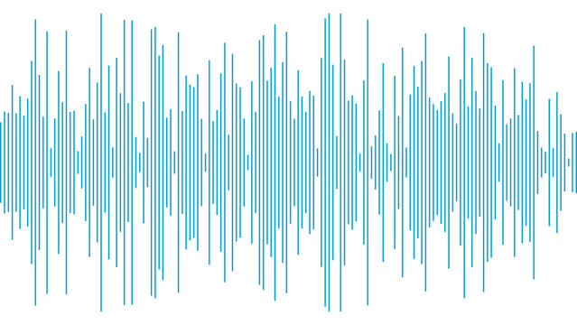 Blue sound wave vector isolated on transparent background. Abstract music waveform, audio frequency, equalizer pattern for podcast, music, social media. Transparent PNG version.