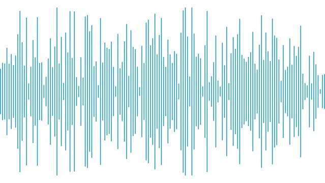 Blue sound wave vector isolated on transparent background. Abstract music waveform, audio frequency, equalizer pattern for podcast, music, social media. JPEG version.