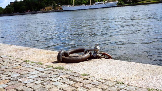 old rusty anchor chain