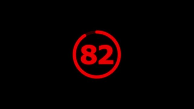 Countdown timer from 90 to 0 seconds real time. Modern flat design of countdown animation isolated on transparent background with alpha channel 90 Seconds Digital Countdown Timer Animation