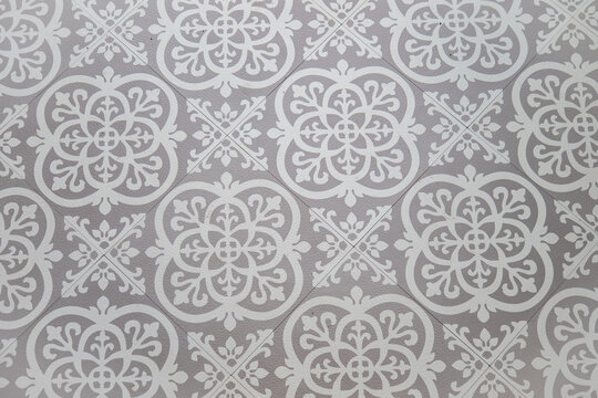 Gray ornamental tile pattern for modern apartment interior