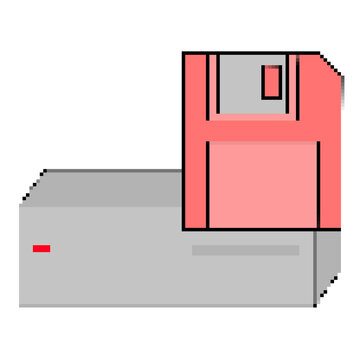 Retro Pixel Style Element Collection with Classic Computer, Folder, Heart and Game Icons