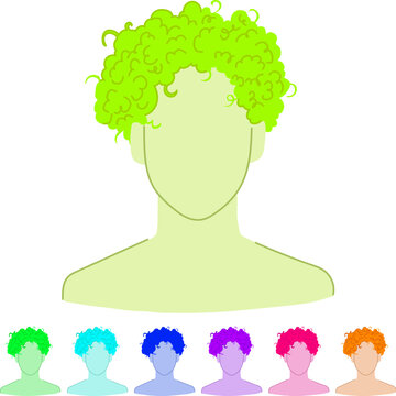 buzzcut hairstyles for men cartoon. crewcut manbun, sidepart combover, spiky fringe buzzcut hairstyles for men sign vector