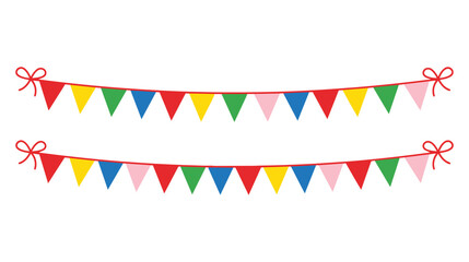 Obraz premium Bunting flags garland vector illustration for party decoration
