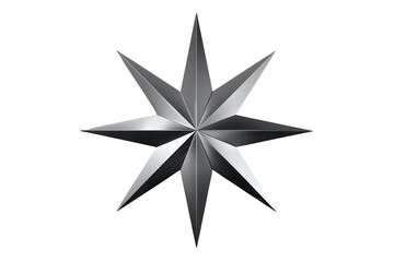 Fototapeta premium Metallic silver eight point starburst