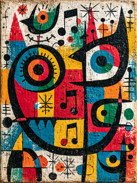 surrealist painting of a floating menagerie of abstract biomorphic shapes
