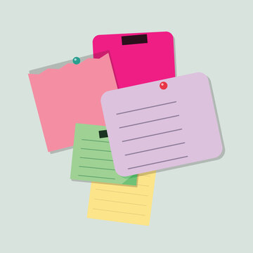Colorful flat stack of folders and papers