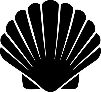 Detailed seashell silhouette icon representing coastal decor or summer vacation holidays.