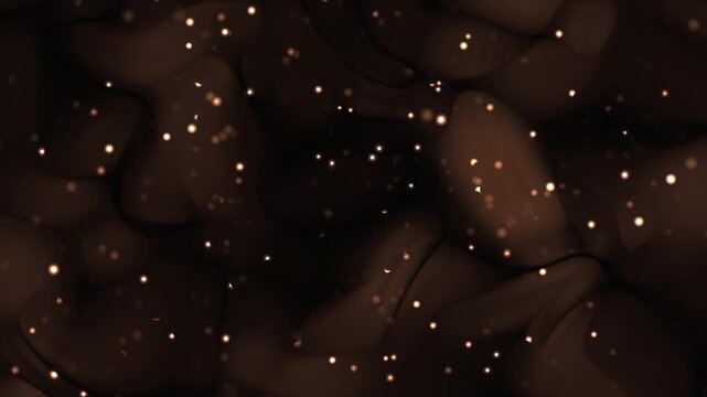 Smooth black brown gradient background texture with glitter sparkles and floating dust suitable for luxury backgrounds, fashion design, and elegant presentations.