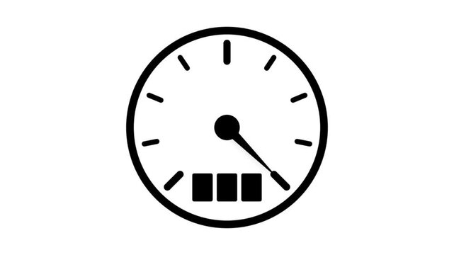 Speedometer icon isolated on white background, speed gauge or tachometer vector illustration