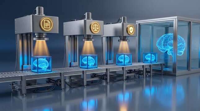Automated brain processing on a futuristic assembly line