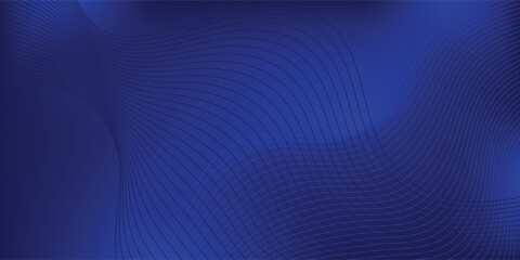 Obraz premium Blue Abstract Gradient Background With Smooth Wavy Lines for Modern Technology and Corporate Design