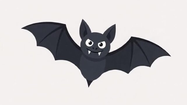 Cute cartoon vampire bat vector illustration in flat flying animation style isolated on a light background for Halloween graphics design