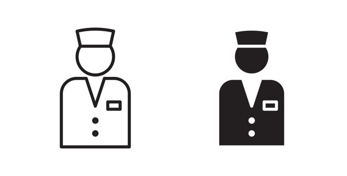 Valet icon flat outline in black