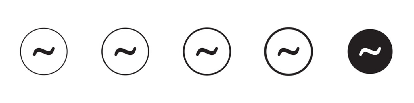 Tilde icon flat outline in black