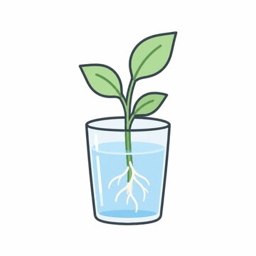 水挿しで根を育てる観葉植物の挿し木