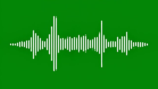 Green sound waves display with black background for audio visualization and data representation