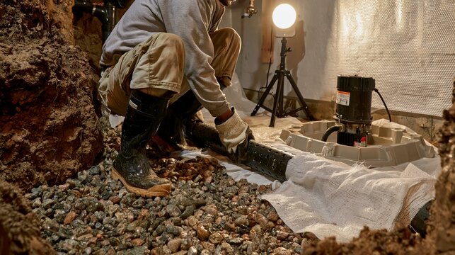 Installing a French Drain and Sump Pump at the Base of a Foundation