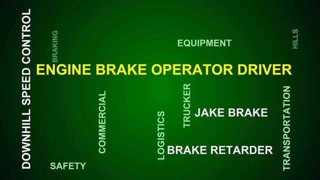 Engine Brake Operator Driver Word Cloud