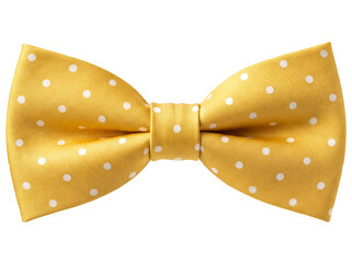 Isolated classic yellow polka bow tie element © Ritz PNG