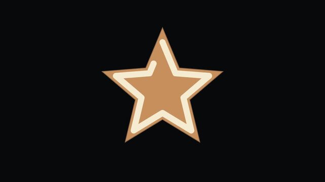 Iced star cookie Christmas holiday animated icon element, seamless loop motion graphic, ideal for festive video overlays and titles.