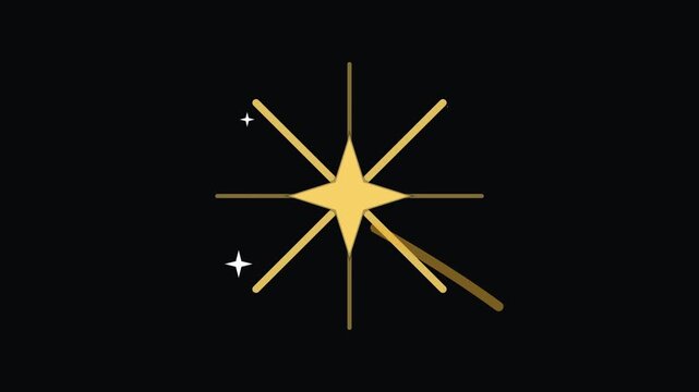 Star of Bethlehem Christmas holiday animated icon element, seamless loop motion graphic, ideal for festive video overlays and titles.