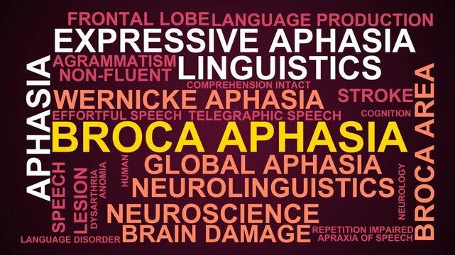 Broca Aphasia Word Cloud