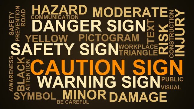 Caution Sign Word Cloud