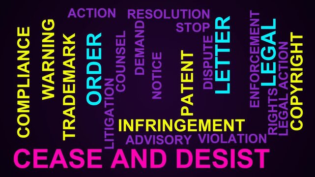 Cease And Desist Word Cloud