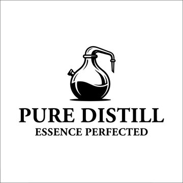 Artistic alchemy icon representing refinement, liquid purity, and specialized distillation processes for chemistry.