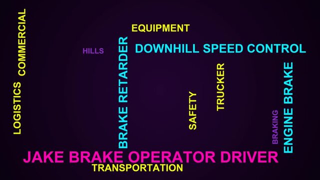 Jake Brake Operator Driver Word Cloud