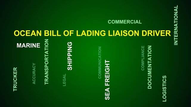 Ocean Bill Of Lading Liaison Driver Word Cloud