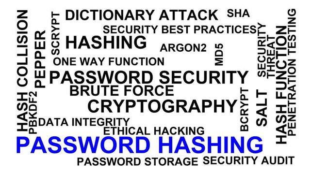 Password Hashing Word Cloud