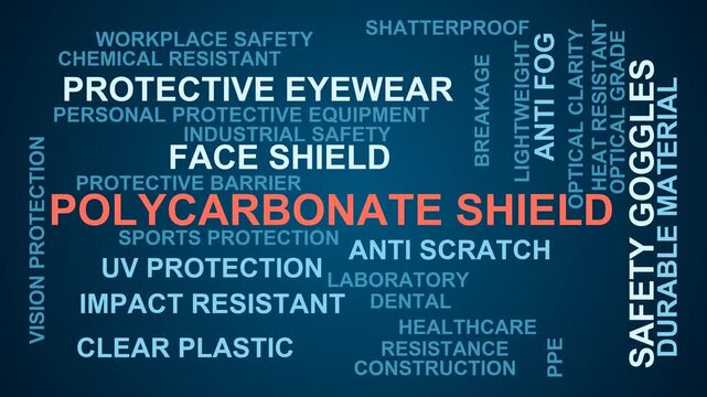 Polycarbonate Shield Word Cloud