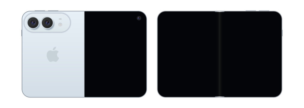 Apple iPhone Duo Foldable Smartphone Vector Mockup