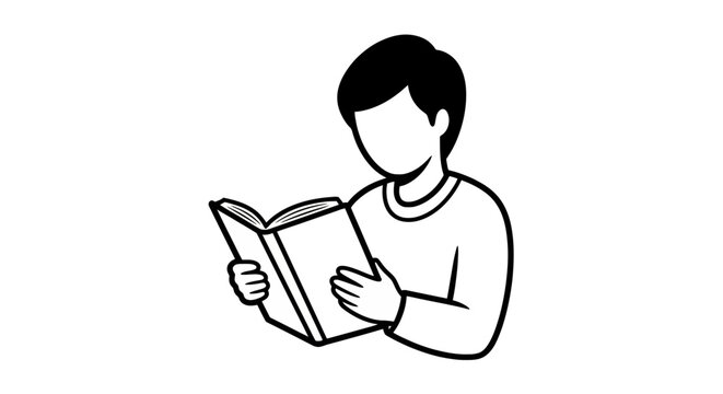 Man reading a book indoors.