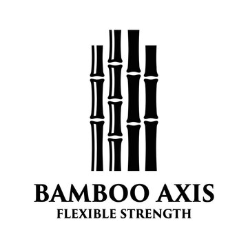 Simple black and white vector of bamboo sections for nature-focused or sustainable architecture brands.
