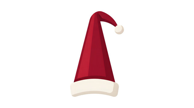 A festive red and white santa hat png illustration showing a classic holiday accessory isolated on transparent background