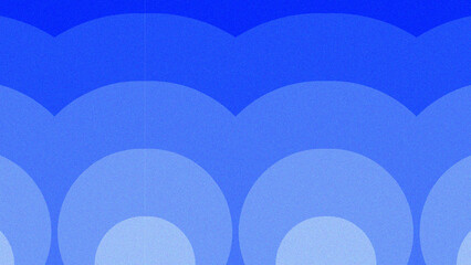 Blue Scalloped Circles Pattern with Repeating Arch Shapes and Nested Gradient Rows © tsu