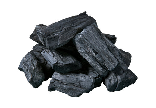 Close-Up of Pile of Natural Lump Charcoal