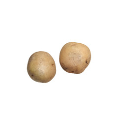Fototapeta premium Two fresh raw potatoes isolated on transparent background PNG
