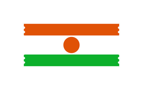 Niger Flag Ticket Template with Perforated Edges