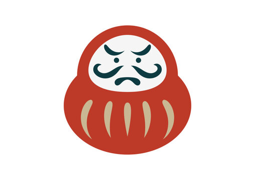レトロモダンなだるまのイラスト