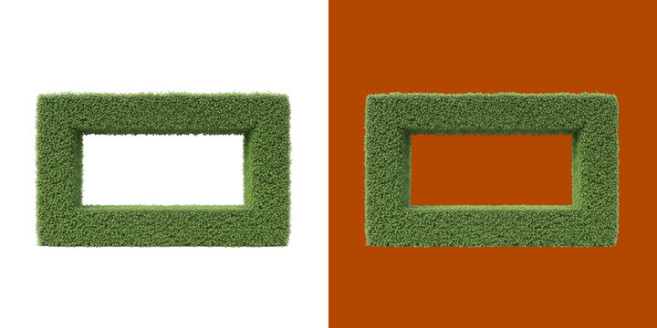 Rectangular Garden Hedge Frame for Text Copy Space transparent png
