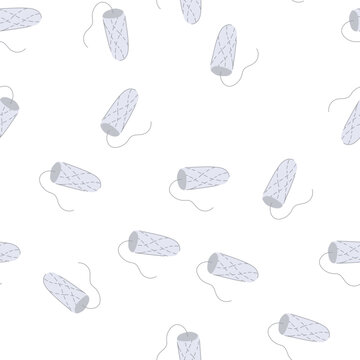 pattern organic tampon cartoon. cotton biodegradable, flow insertion, convenience discreet organic tampon sign. seamless symbol vector illustration